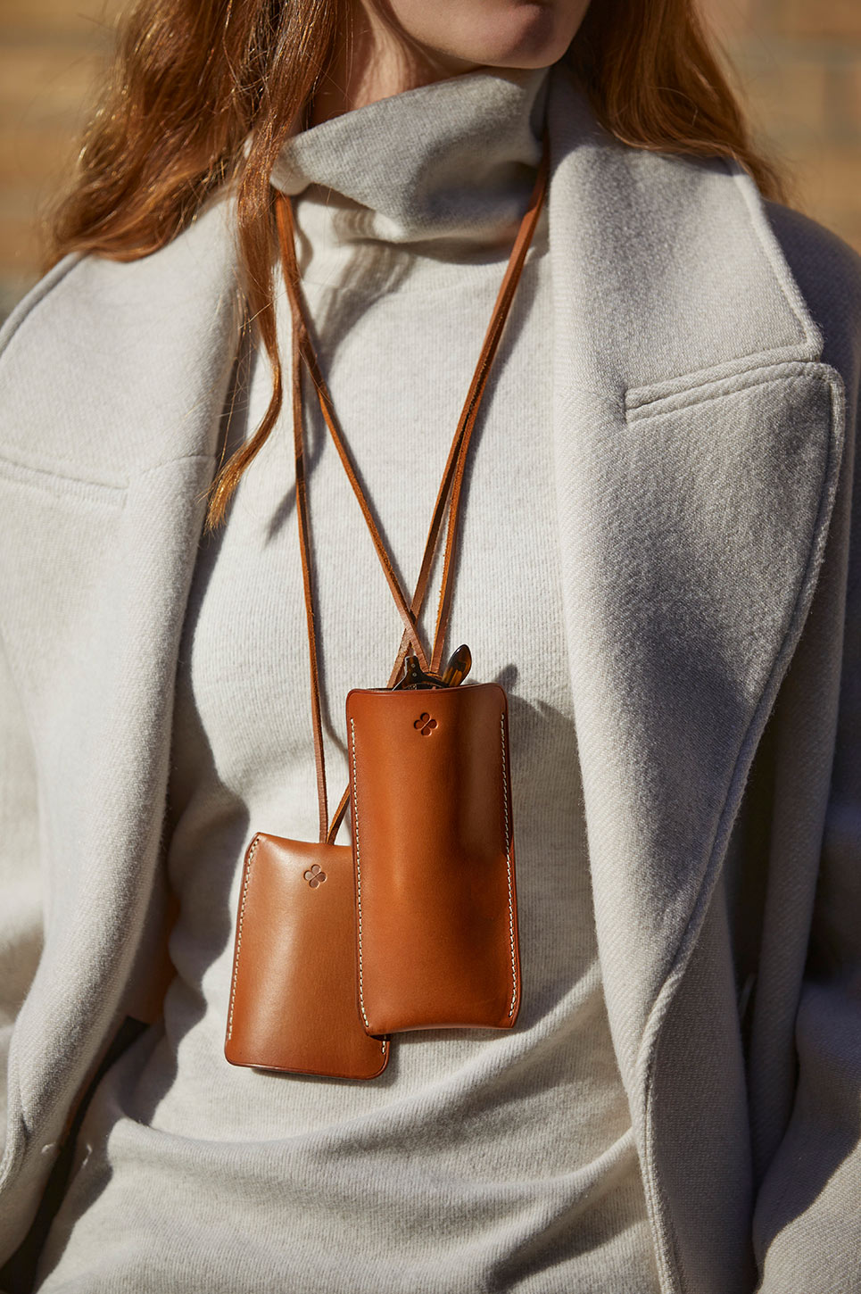 luxury brown card case