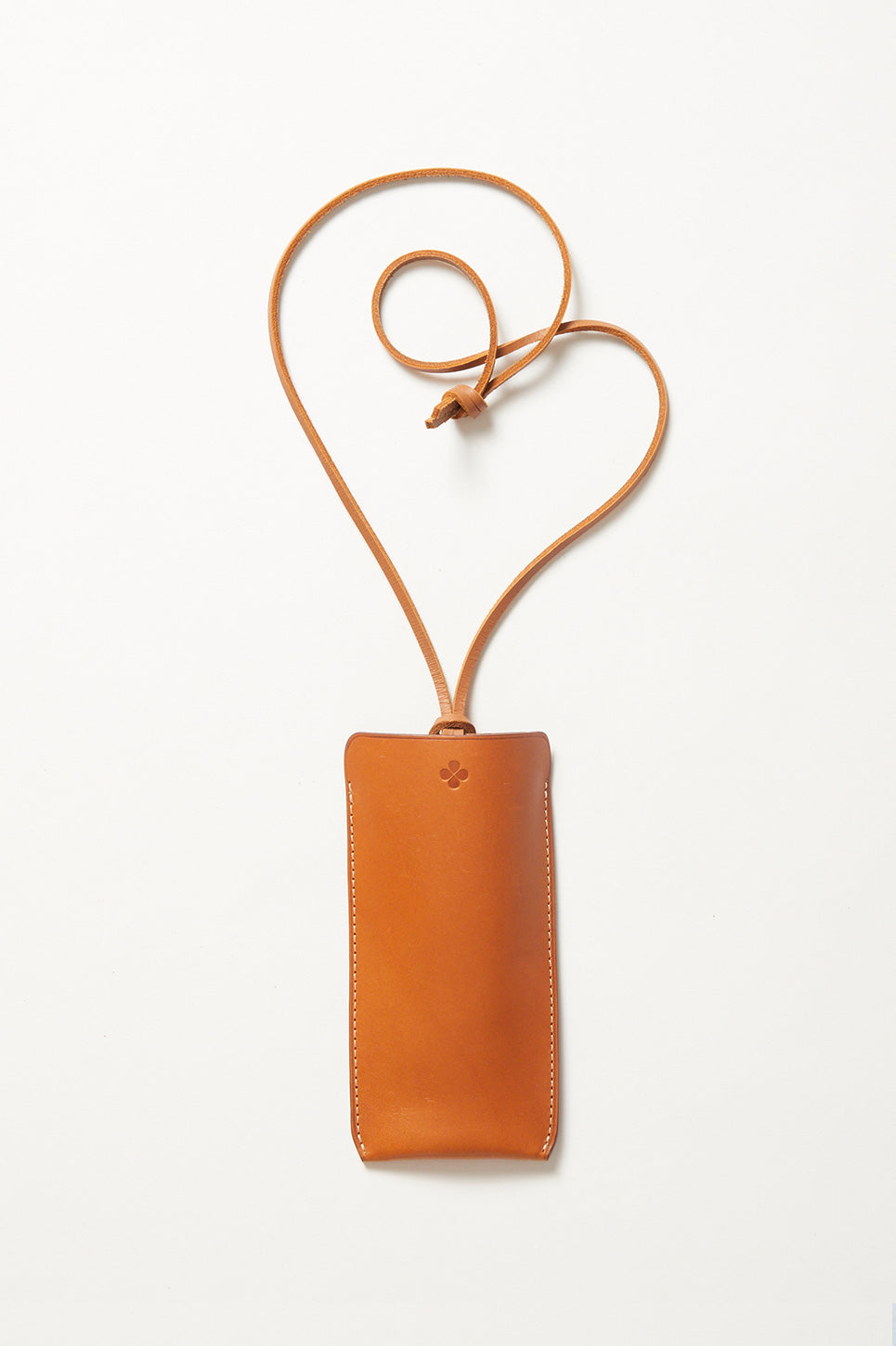 glasses case leather shoulder strap brown