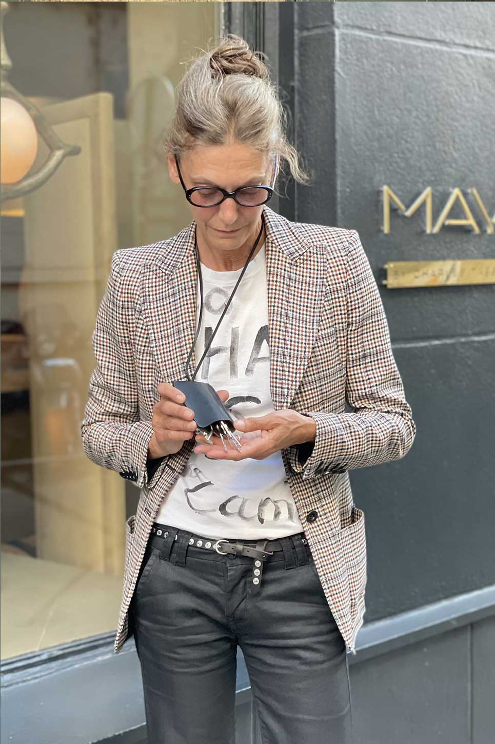 étui porte clés cuir noir femme
