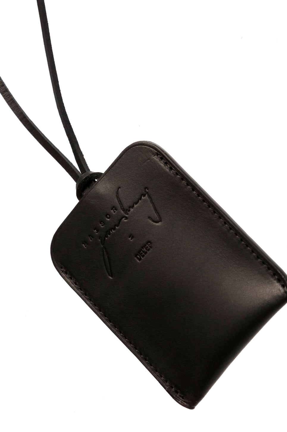 Gainsbourg" black leather cigarette case with link