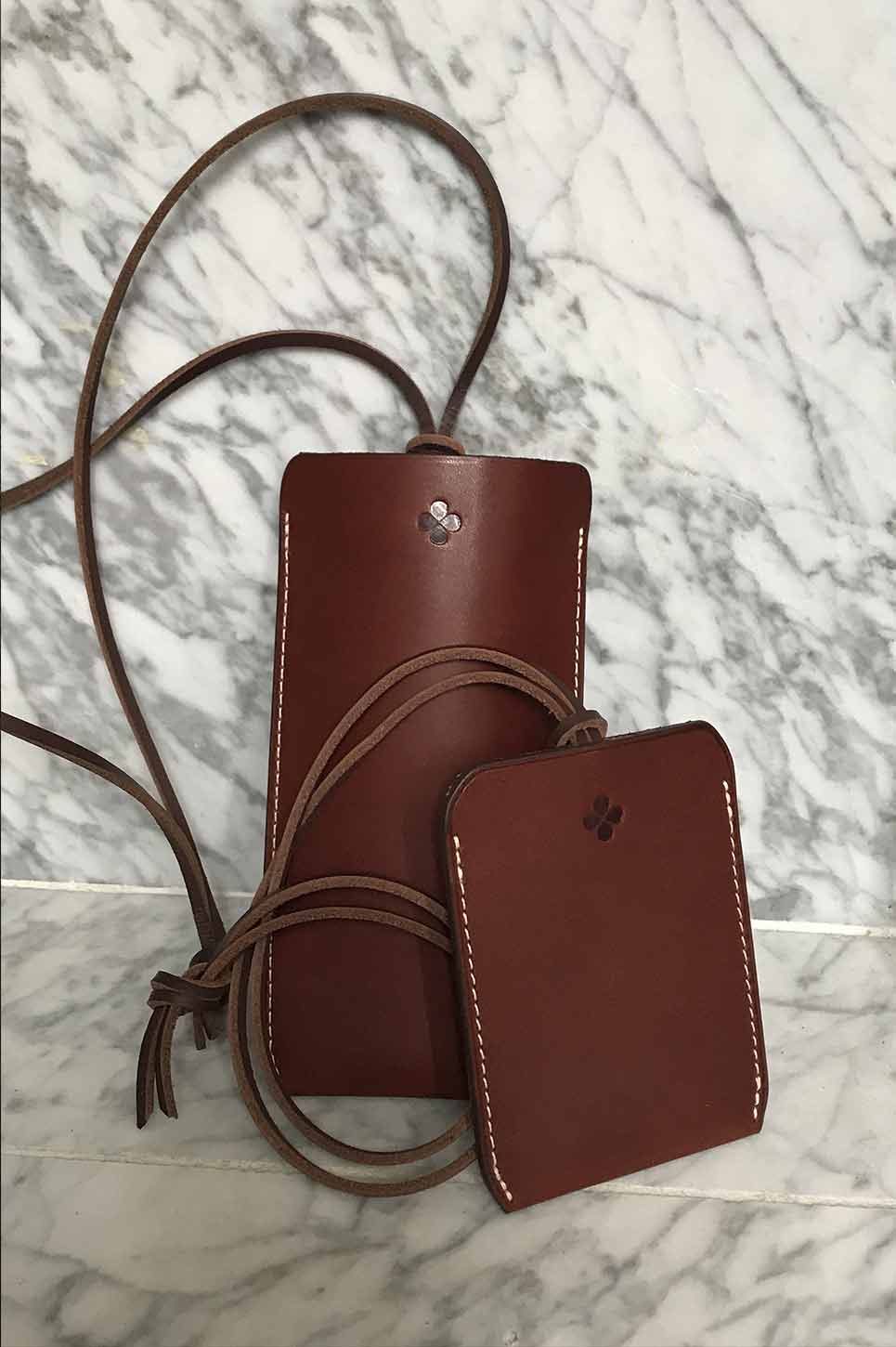 porte carte cuir marron