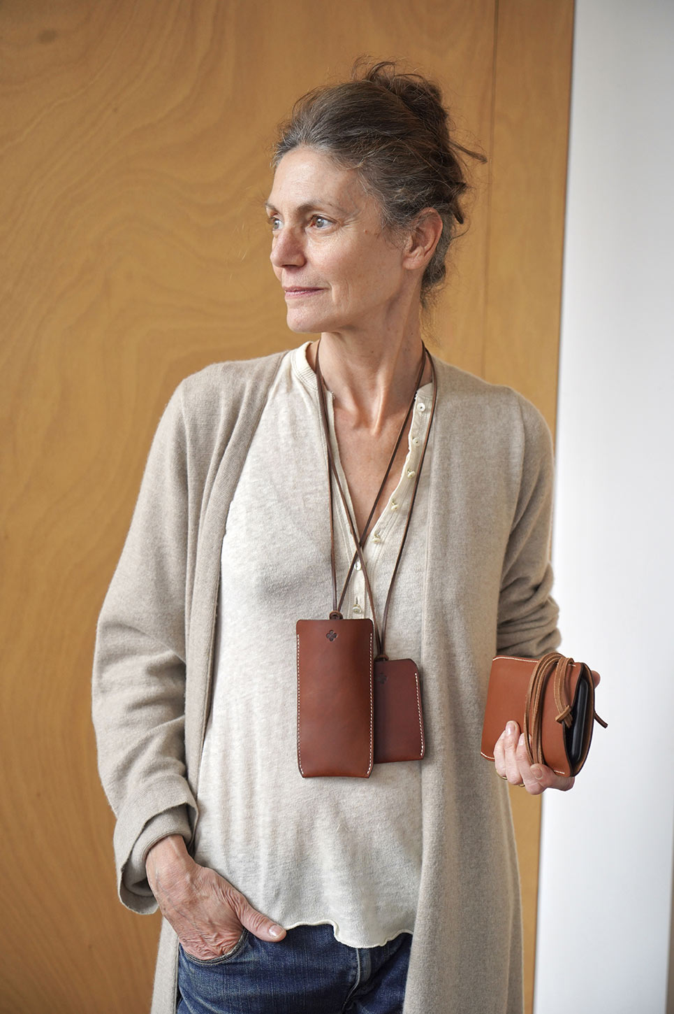 porte carte cuir marron