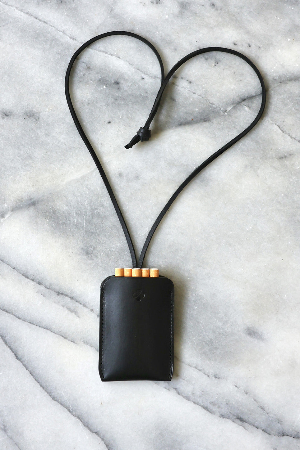 black leather card case