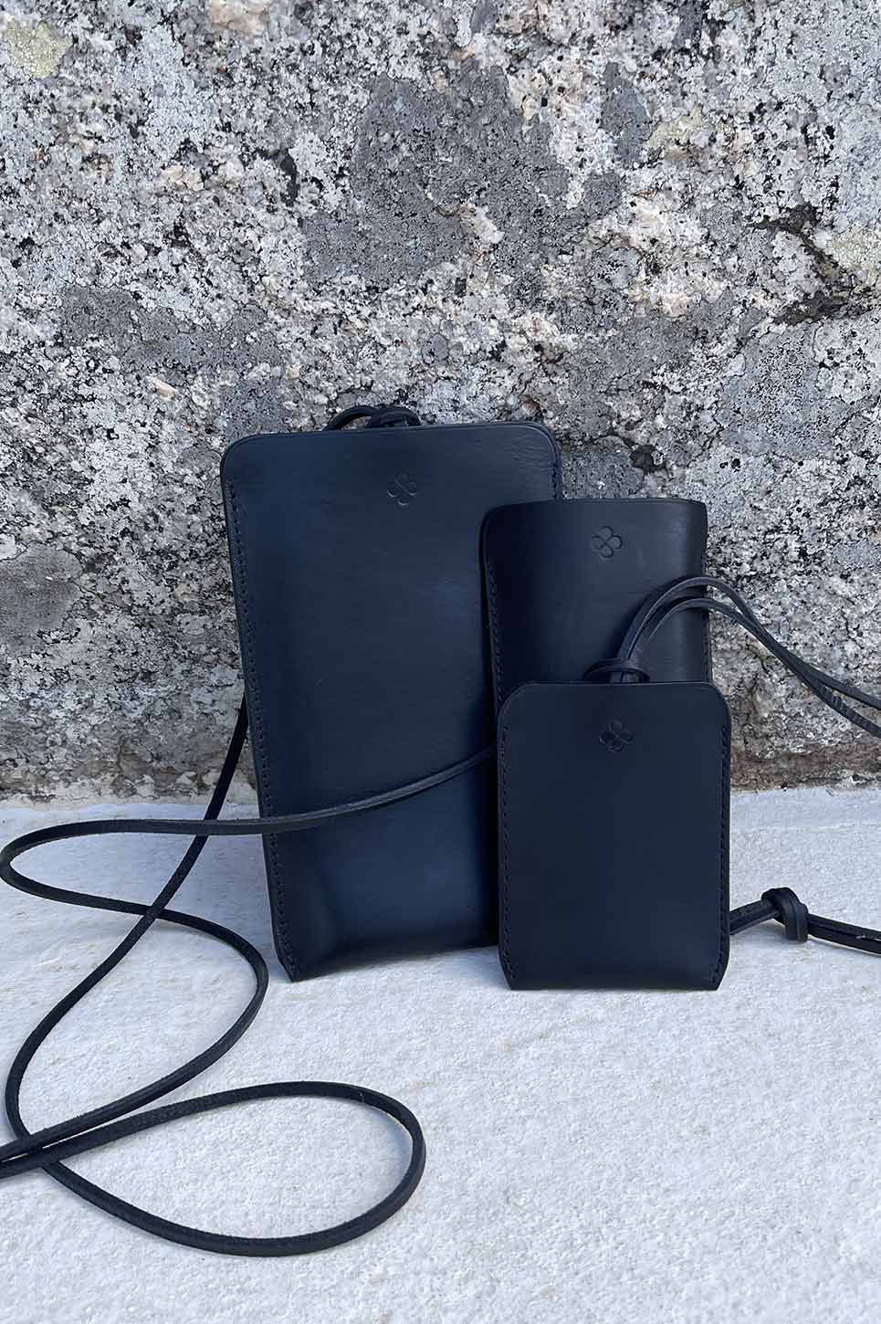 black leather card case