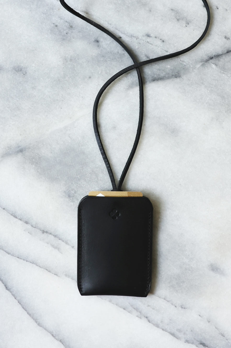 black leather card case
