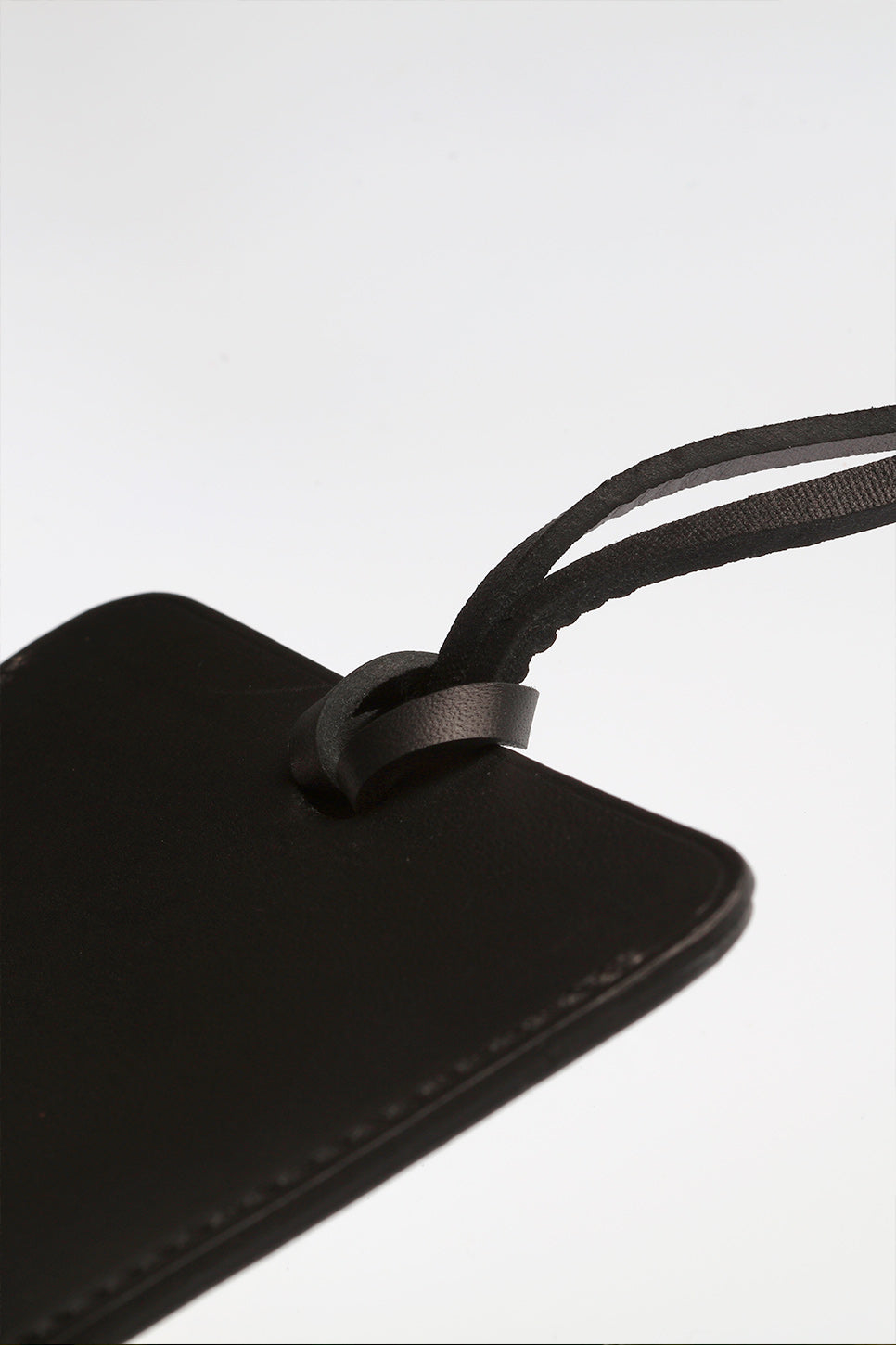black leather phone case detail