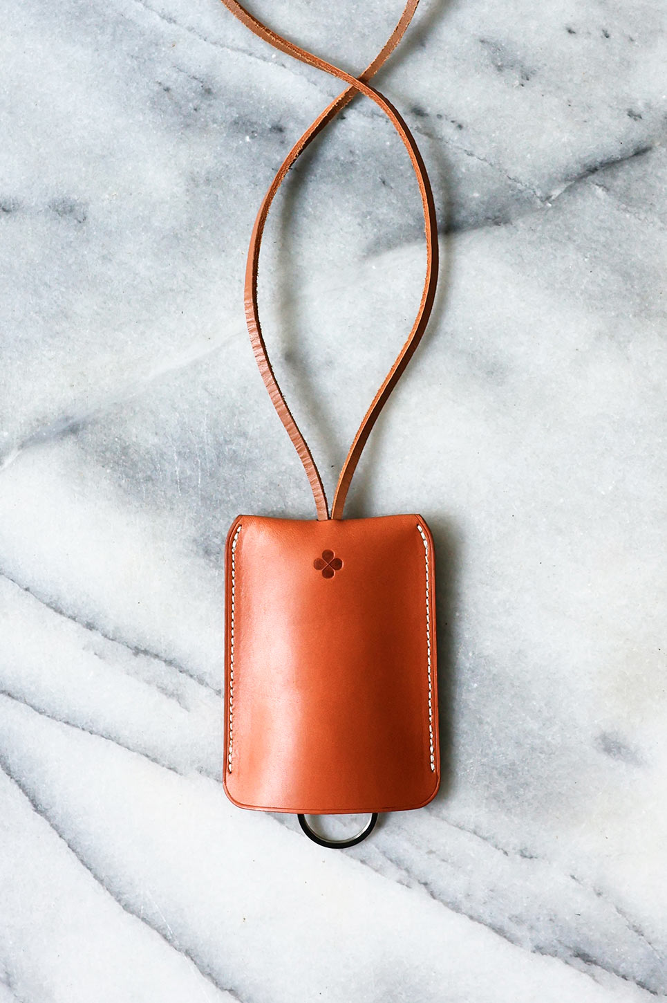 natural leather key ring