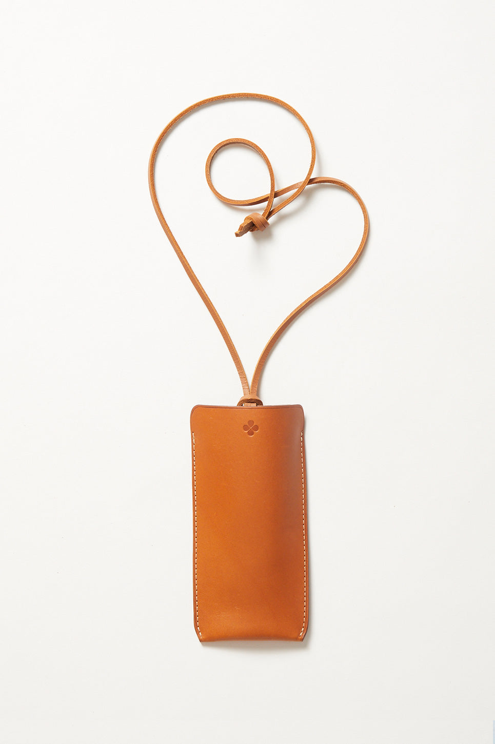 Fawn leather glasses case with card holder