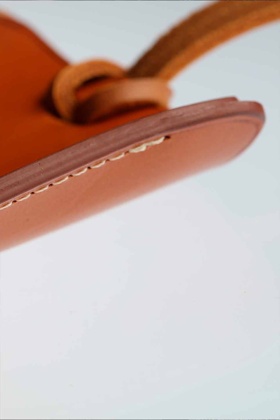 fawn leather glasses case detail