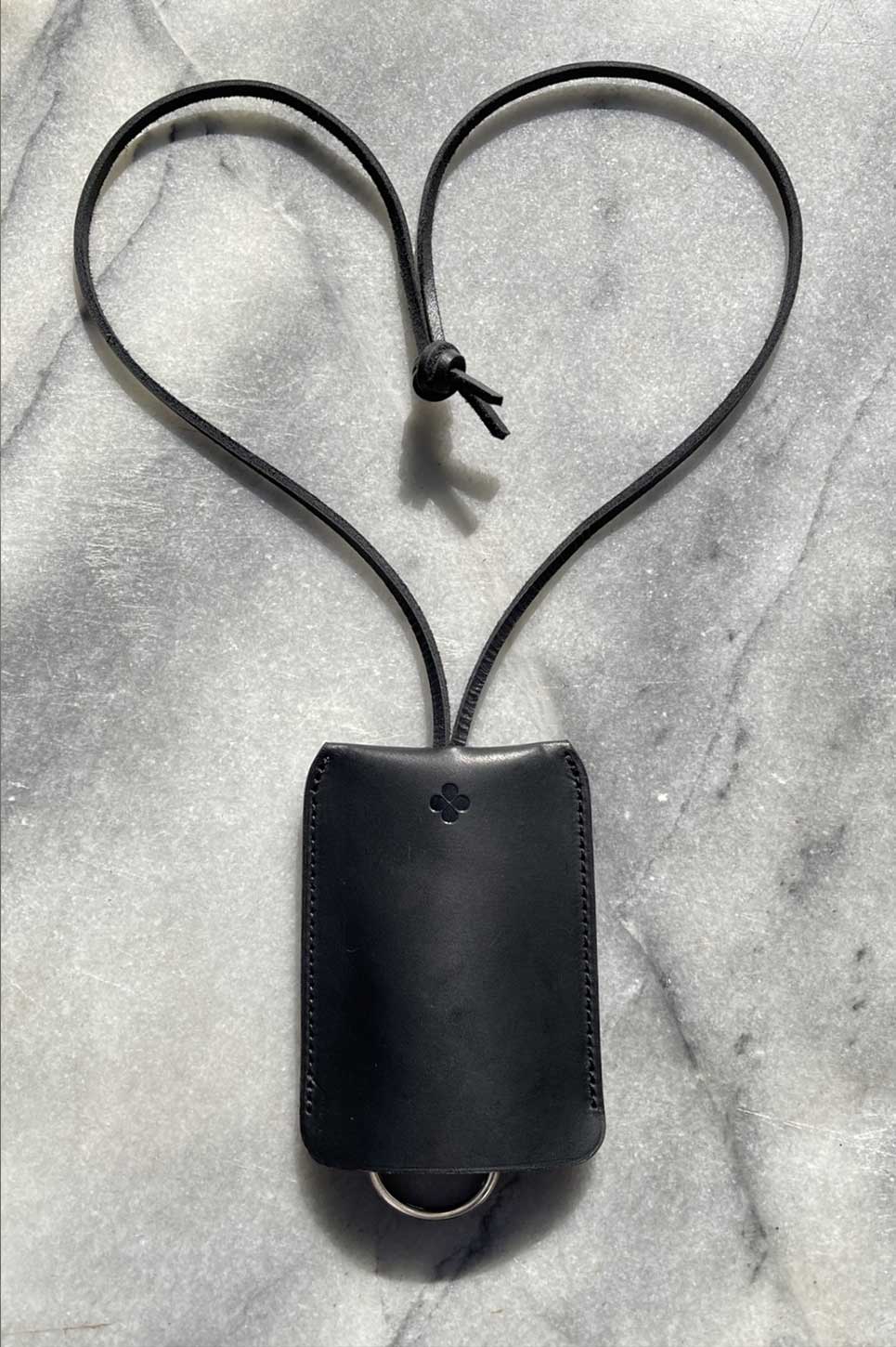 black leather key case