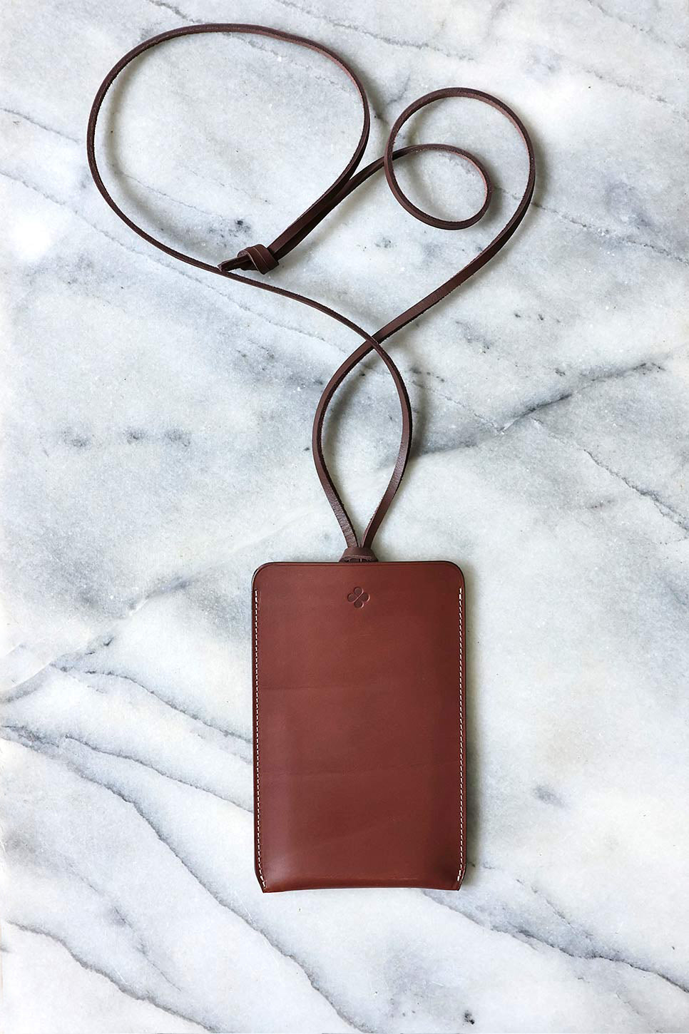 Brown leather phone case DEL'EP